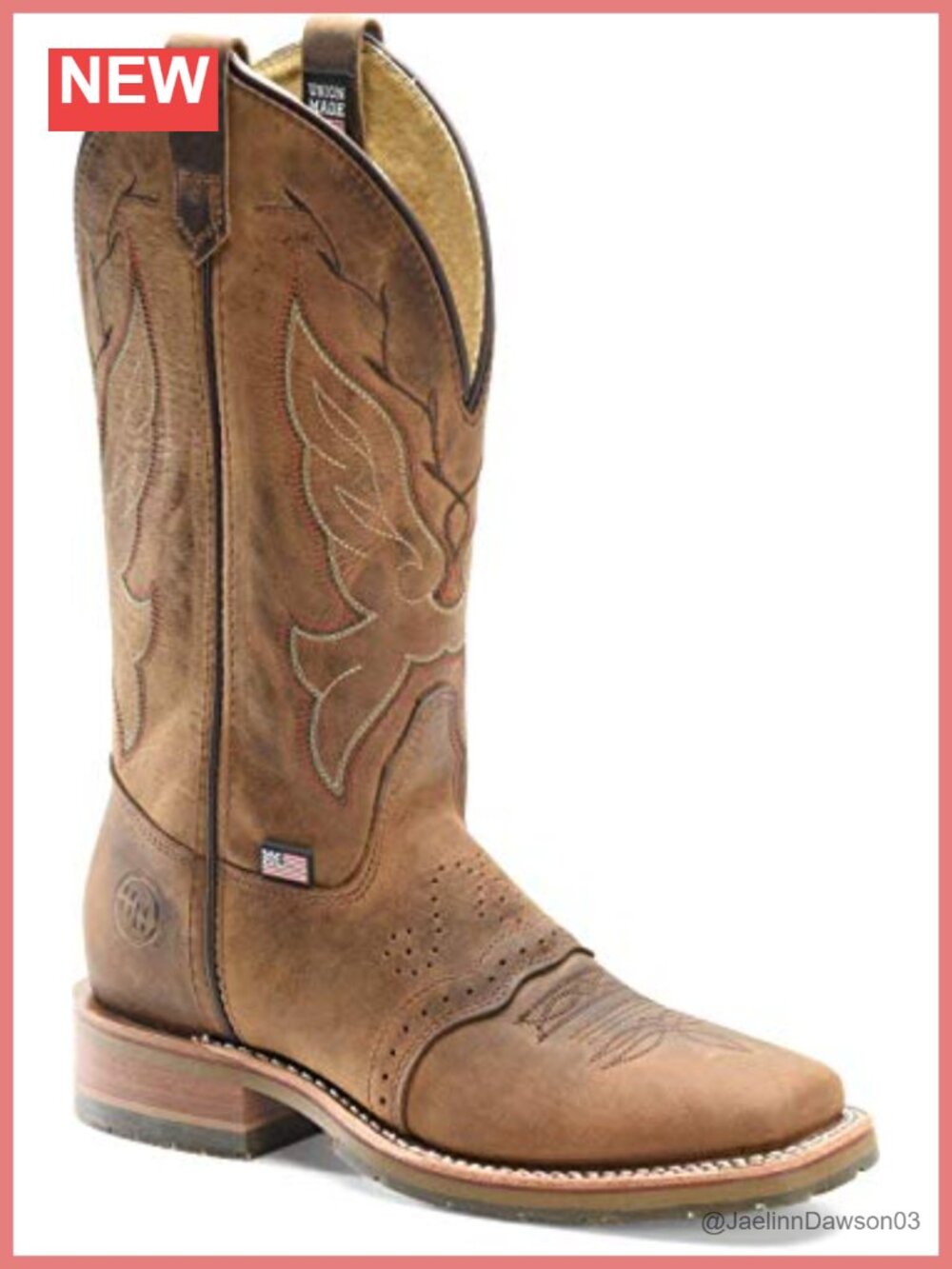 Women's Western Boots Mid-Calf Leather Roper Square Toe